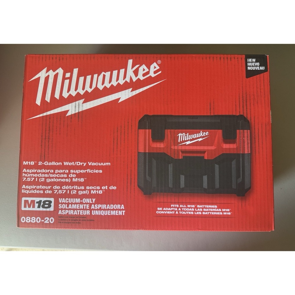 Milwaukee M18 18 Volt Cordless 2 gal Wet/Dry Vacuum 0880-20 Tool Only